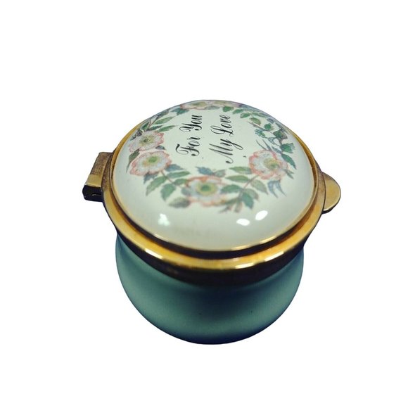 Pill Box Staffordshire Enamels "Old Hall" Collection with Hinged Lid - Picture 6 of 9